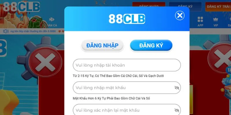 Hội viên cần đăng ký tài khoản